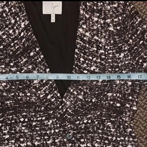 Joie | Brown and White Silk Knotched Collared Blazer Size XS B26#12 - Picture 7 of 10